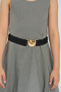 Belted Dress with Rhinestones