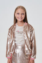 Load image into Gallery viewer, Sequins Bomber Jacket, Gold