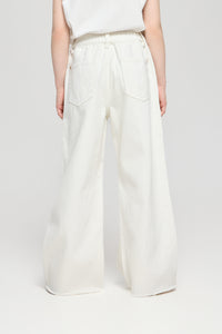 Stretch Waist Wide Leg Denim Pants