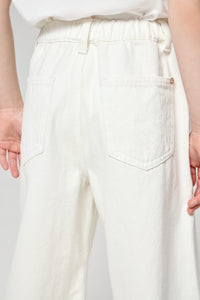 Stretch Waist Wide Leg Denim Pants