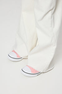 Stretch Waist Wide Leg Denim Pants