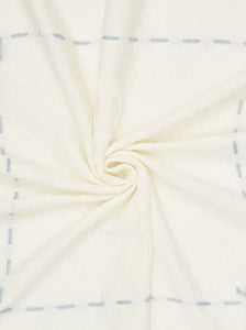 Logo Knit Blanket, Ivory/Blue
