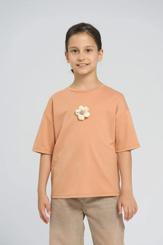 3D Flower Decor T-Shirt