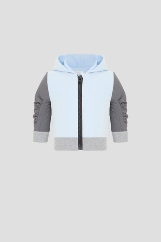 Contrast Sleeves Hooded Jacket