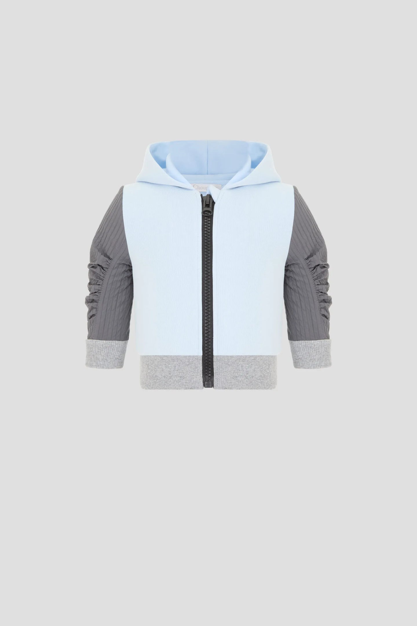 Contrast Sleeves Hooded Jacket