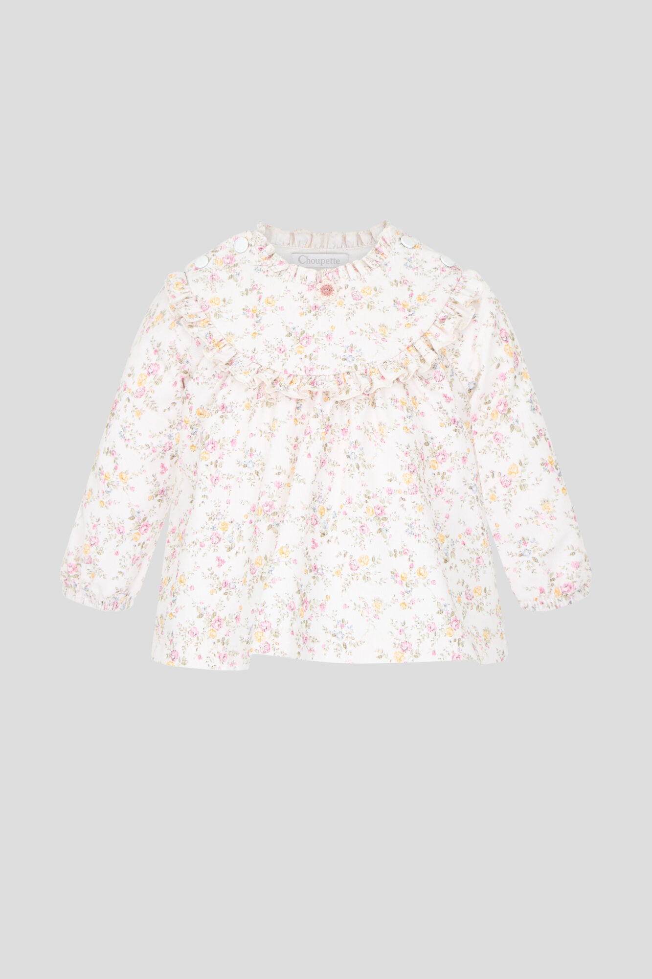 Front Ruffle Floral Blouse