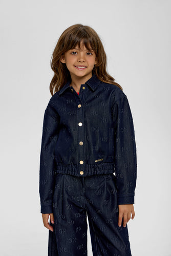 Logo Denim Bomber and Pants Set