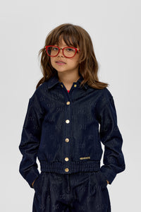 Logo Denim Bomber and Pants Set