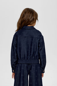 Logo Denim Bomber and Pants Set