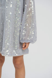 Balloon Sleeves Sequins Dress