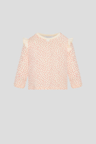 Ruffle Sleeves Printed Tee