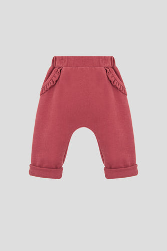 Side Ruffles Jersey Pants