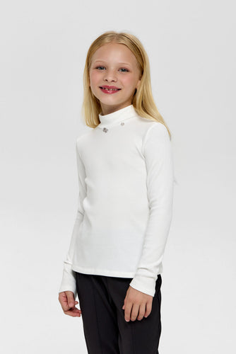 Decorated Ribbed Turtleneck