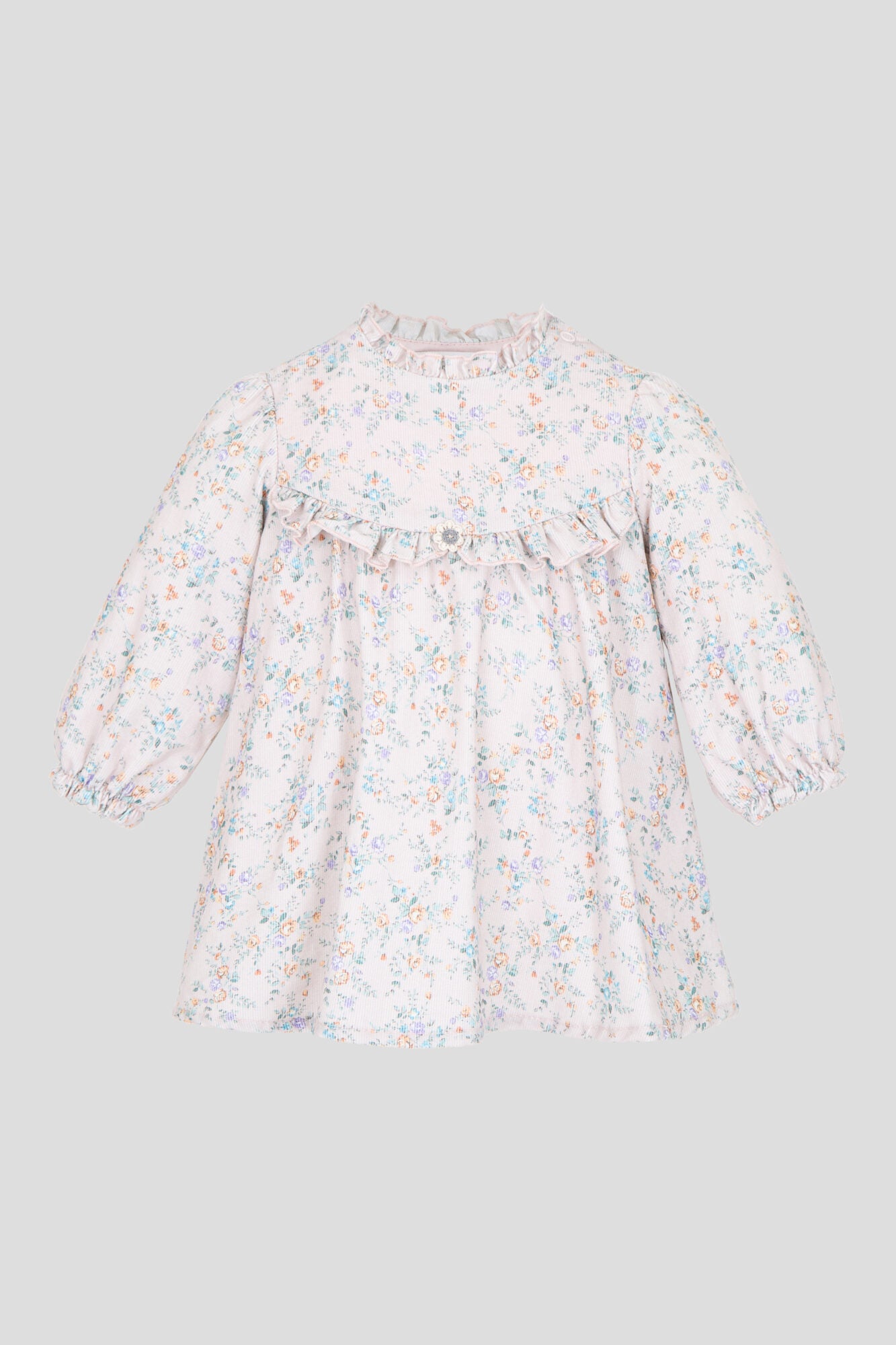 Floral Print Light Corduroy Dress