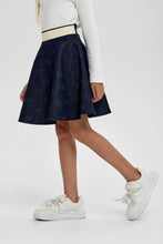 Cargar imagen en el visor de la galería, Logo Embossed Denim Skirt