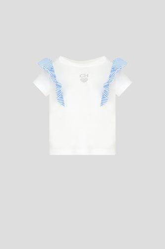 Stripe Ruffle Sleeves Top & Shorts Set