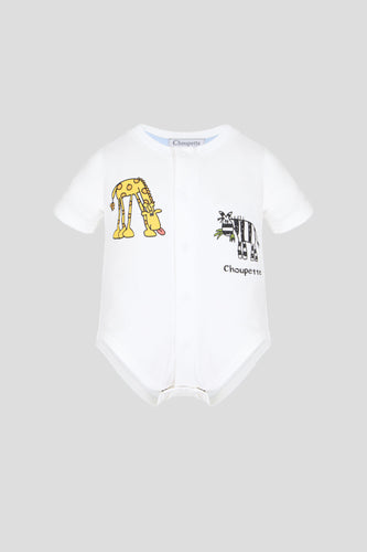 Contrast Buttons Printed Bodysuit