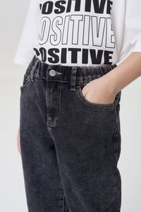 Straight Waist Denim Pants