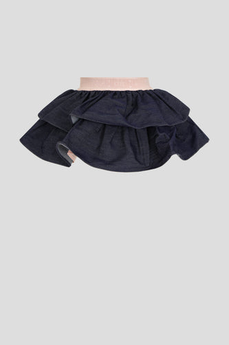 Denim Flounced Skirt