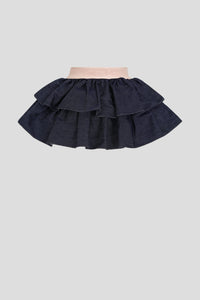 Denim Flounced Skirt