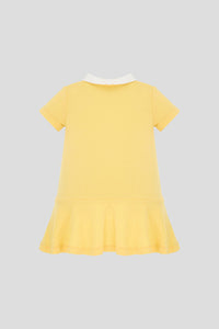 Contrast Collar Polo-Dress