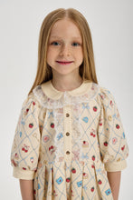 Cargar imagen en el visor de la galería, Lace Trim Printed Dress