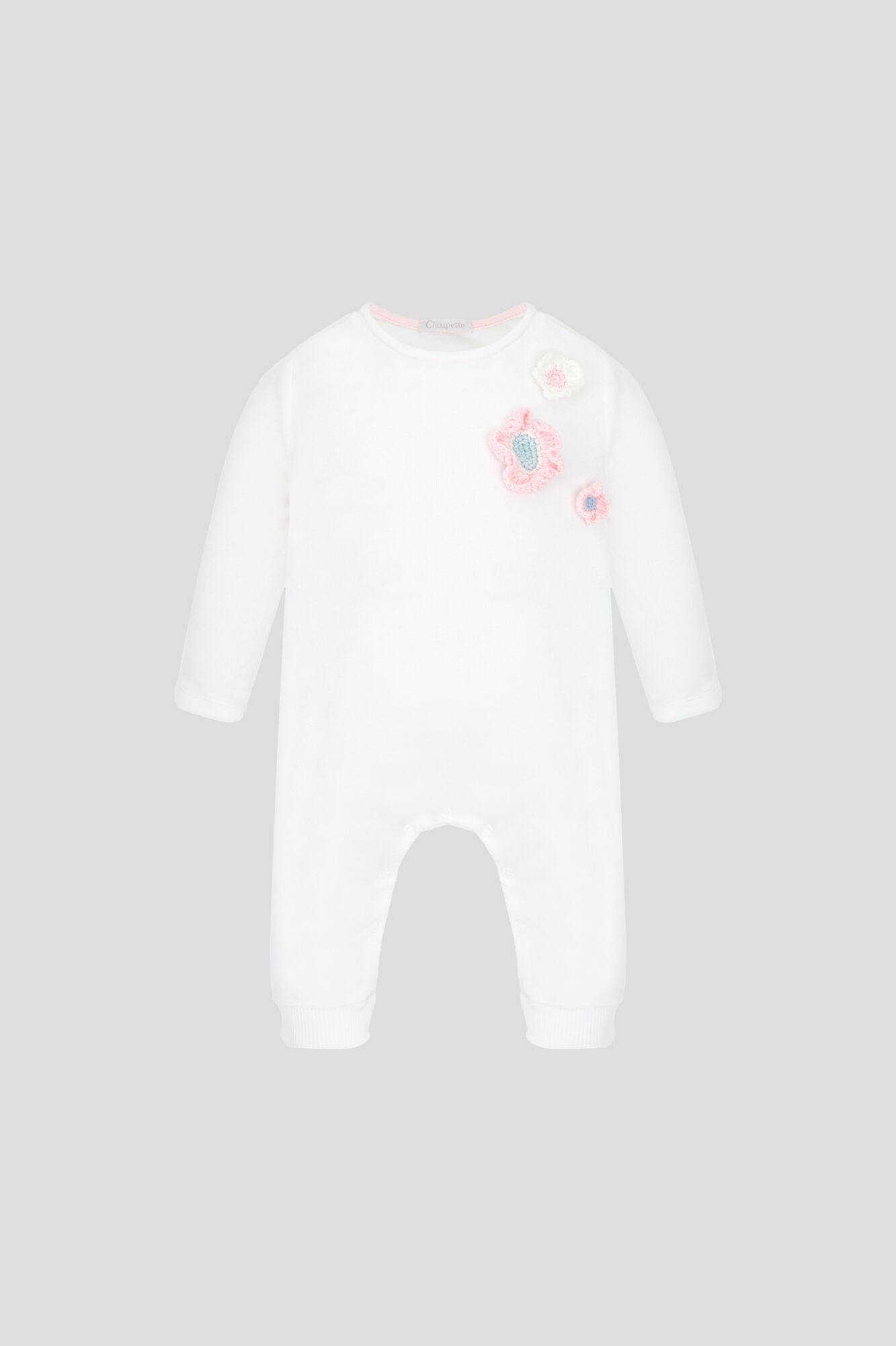 3D Flowers Velour Overall