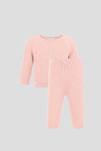 Cable Knit Sweater and Pant Set, Pink