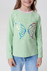 Camiseta con estampado de mariposas