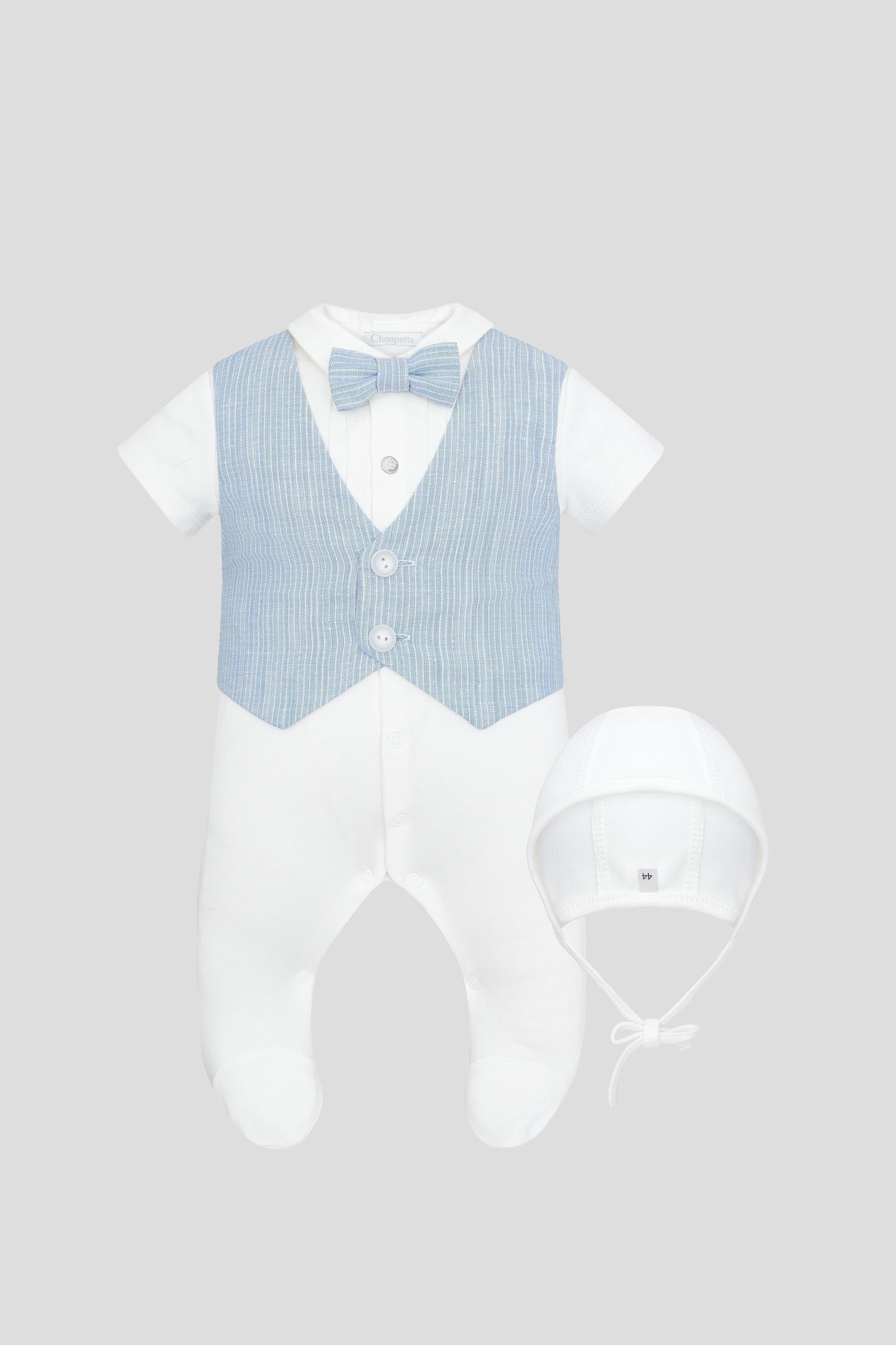 Stripe Vest Coverall with Bonnet