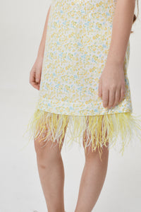 Floral Sequins and Feathers Dress