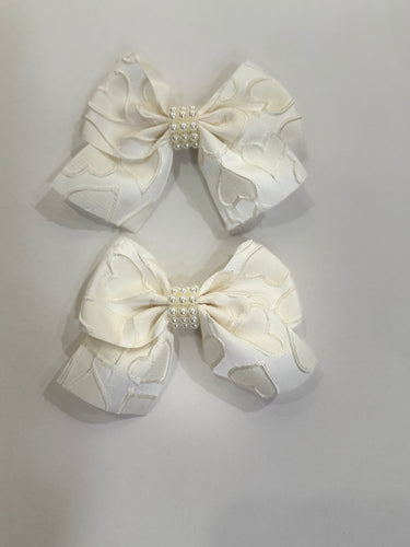 Heart Texture Bow Pin (2-Pack)