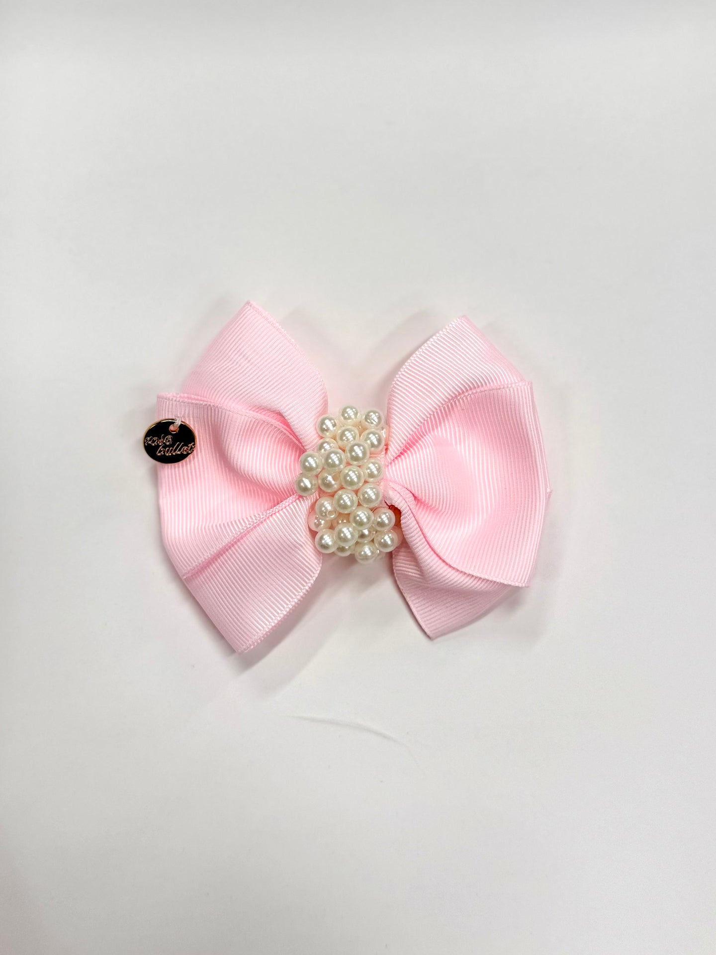 Pearl Decors Bow Pin, Pink