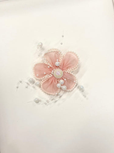 Pearl Decorated Flower Pin, Pink