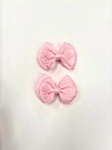 Flower Decors Bow Pins (2-Pack), Pink