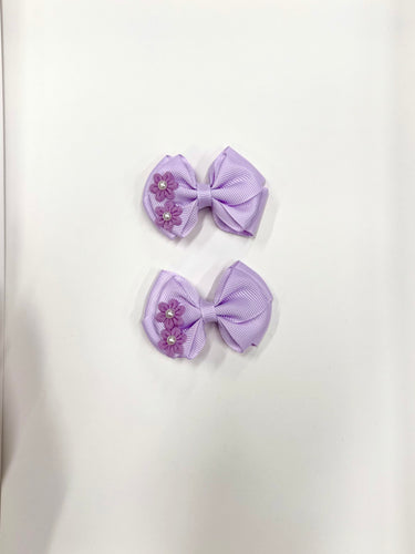 Flower Decors Bow Pins (2-Pack), Lavander