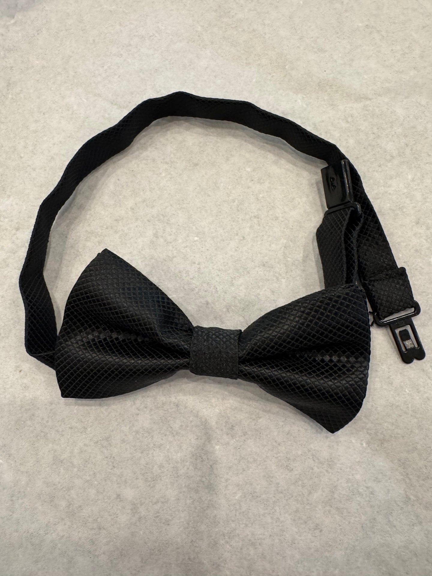 Textured Satin Bow-Tie, Black