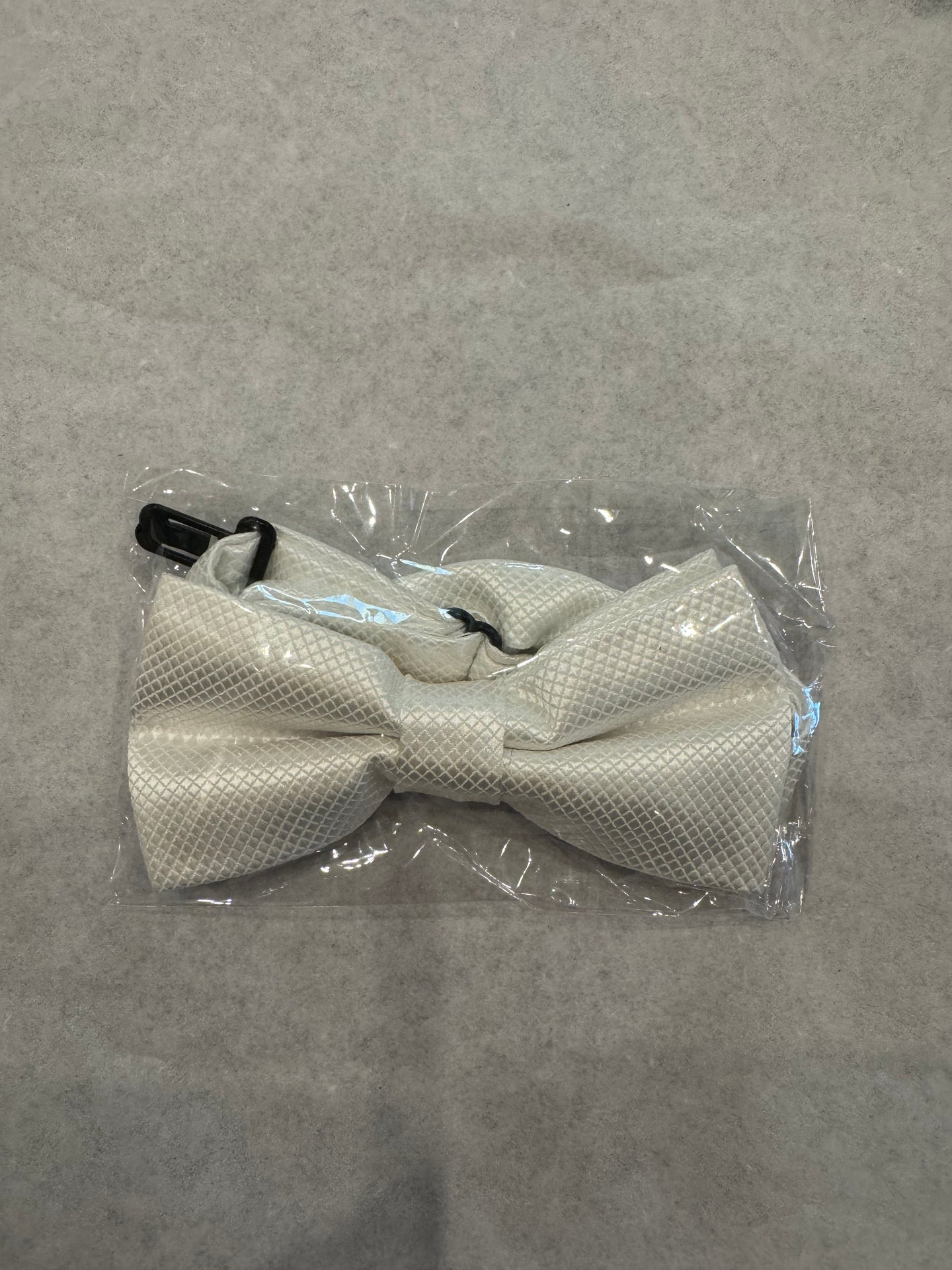 Textured Satin Bow-Tie, White