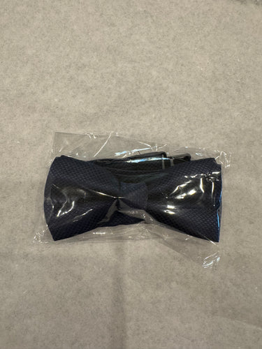 Textured Satin Bow-Tie, Navy Blue