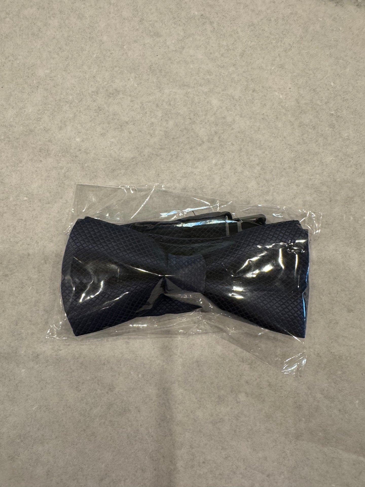 Textured Satin Bow-Tie, Navy Blue