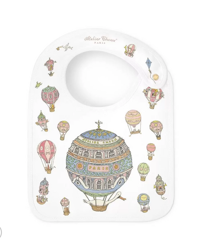 Atelier Choux Hot Air Balloons MEDIUM SATIN Bib