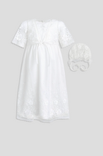 Load image into Gallery viewer, Needlework Lace Baptismal and Christening Gown with Bonnet
