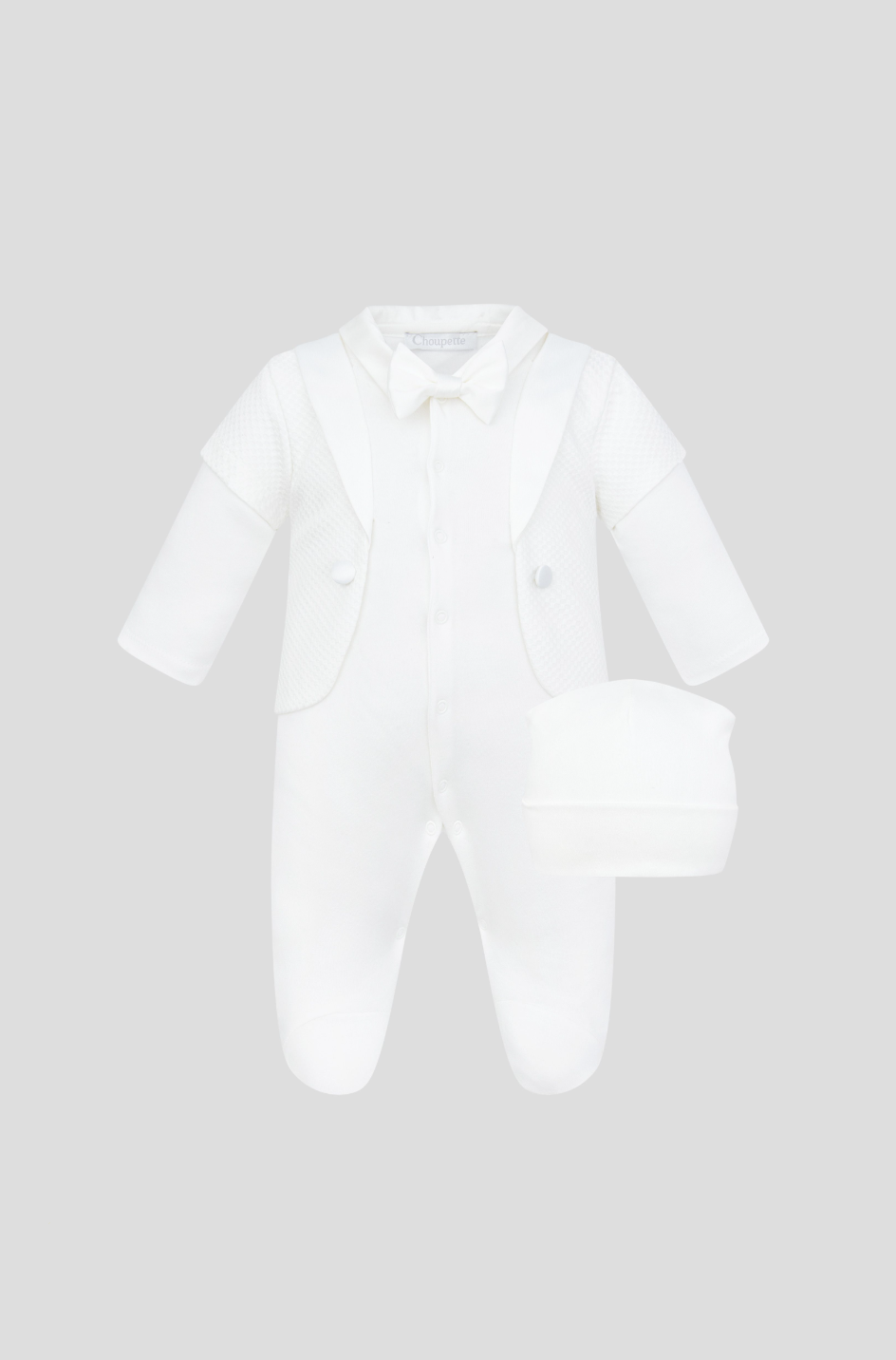 Tuxedo Imitation Coverall with Bonnet