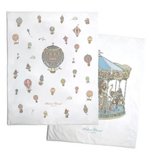 Load image into Gallery viewer, Atelier Choux Reversible Quilt - Hot Air Ballon / Carousel Blue