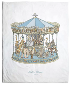 Atelier Choux Reversible Quilt - Hot Air Ballon / Carousel Blue