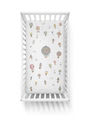 Atelier Choux Satin Fitted Sheet - Hot Air Balloons