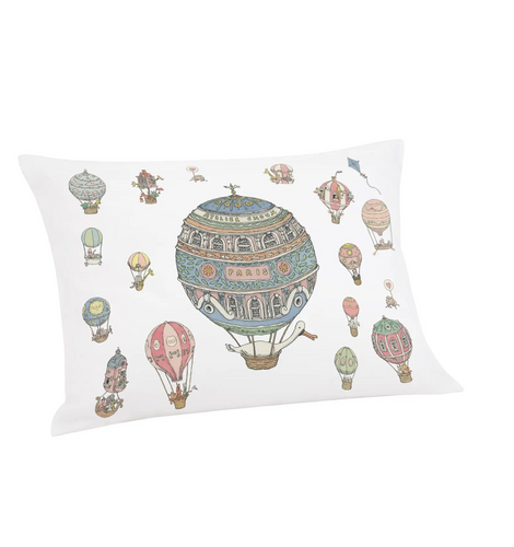 Atelier Choux Cotton/Satin Pillow – Hot Air Balloons