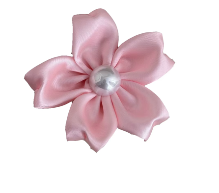 Flower Pin with Pearl, Pink