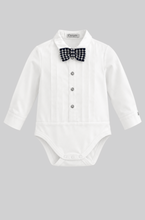 Load image into Gallery viewer, Houndstooth Bow-Tie Attached Bodysuit