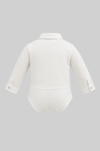 Load image into Gallery viewer, Bodysuit-Shirt with Satin Bow-Tie